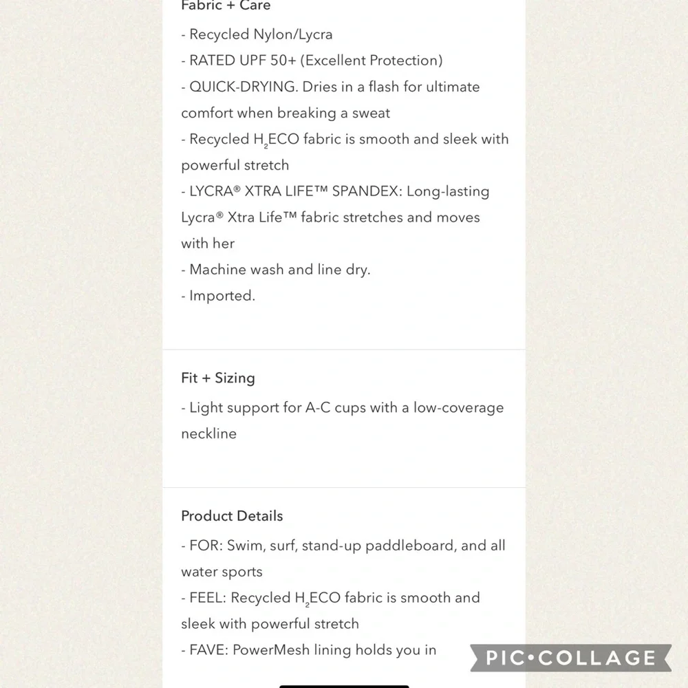 NWT ATHLETA Black Plunge Bikini Swim Top Small D-DD - Picture 4 of 4